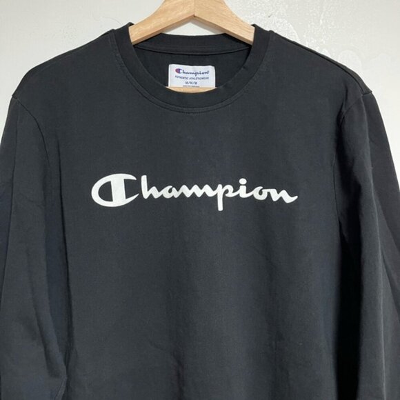 Champion Long Sleeve Shirt – Black – Size M – 100% Cotton – Made in Cambodia - Picture 7 of 9